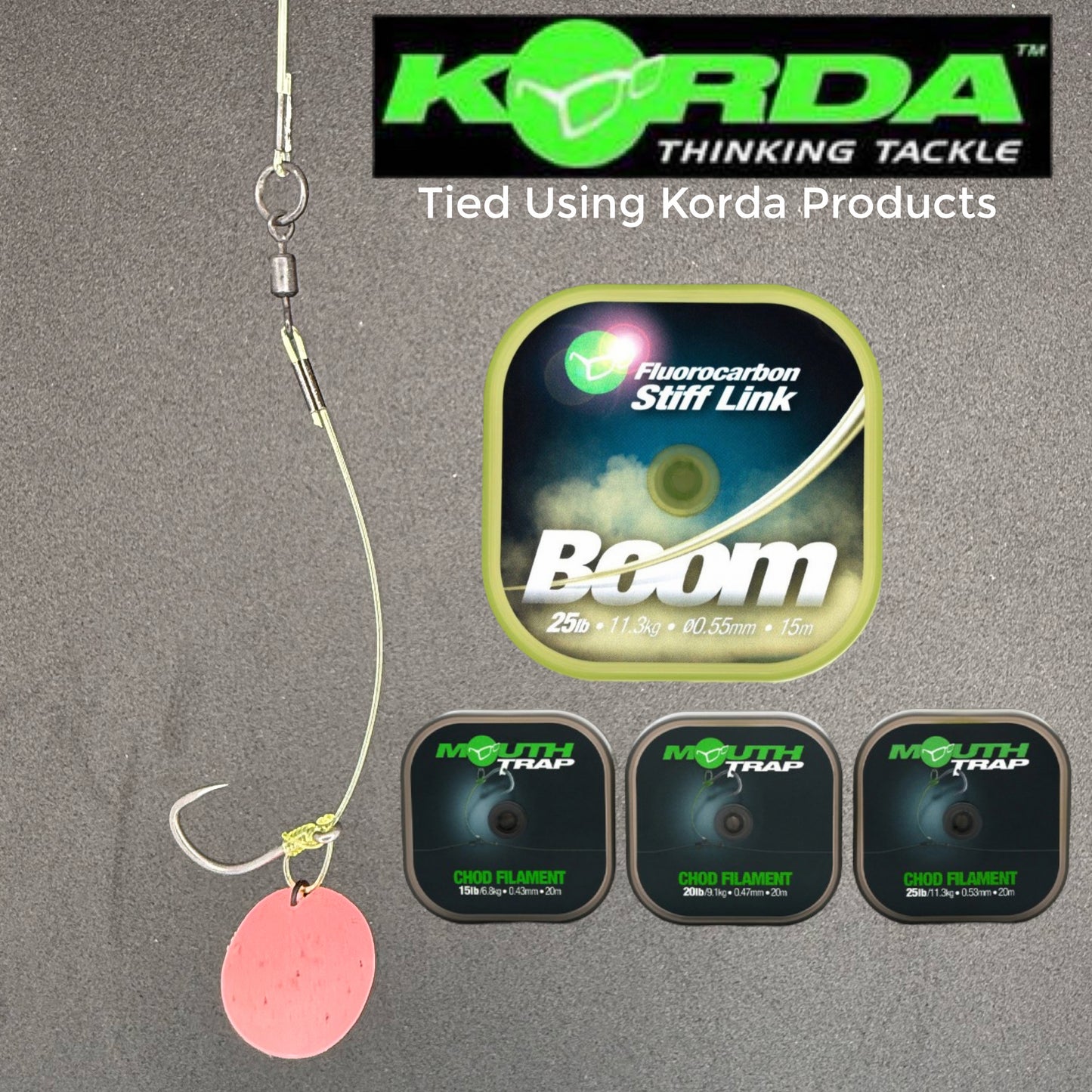 5 Korda Boom/Mouth Trap Stiff Hinge Rigs