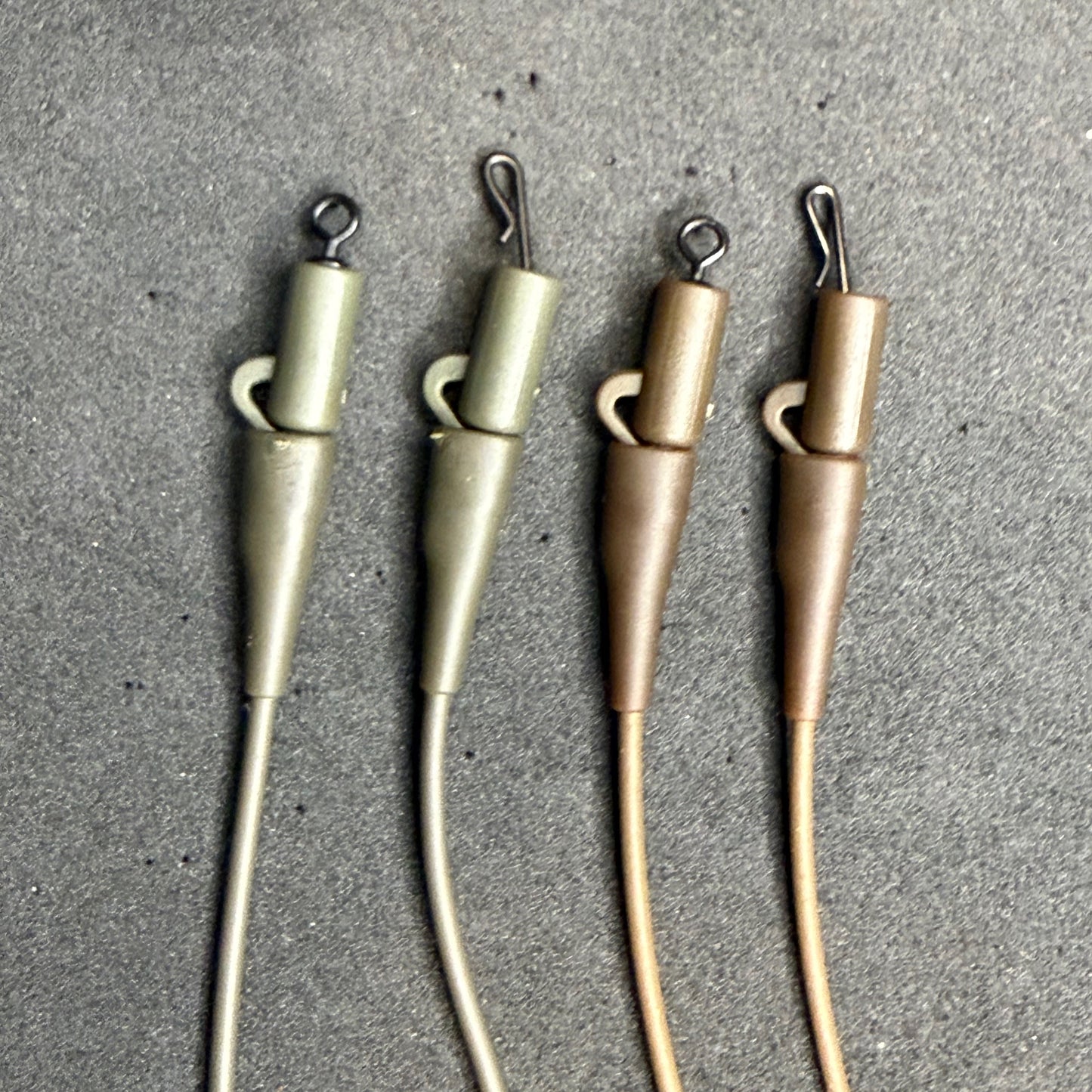 JP Custom Carp Rigs 5 x PVC Anti Tangle Rig Tubing With Lead Clips + Various Options