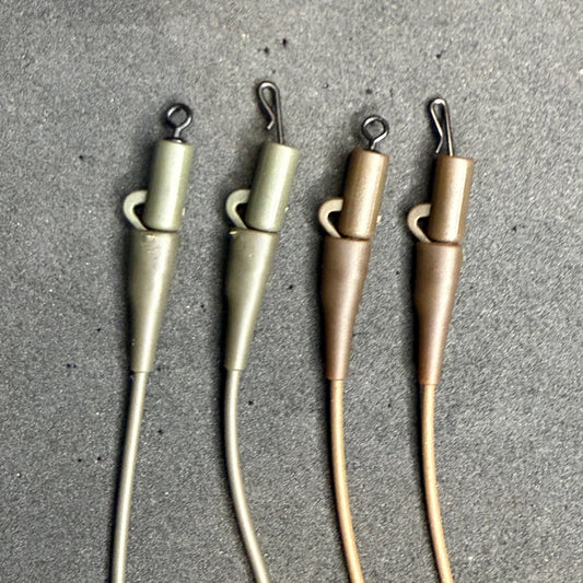 JP Custom Carp Rigs 5 x PVC Anti Tangle Rig Tubing With Lead Clips + Various Options