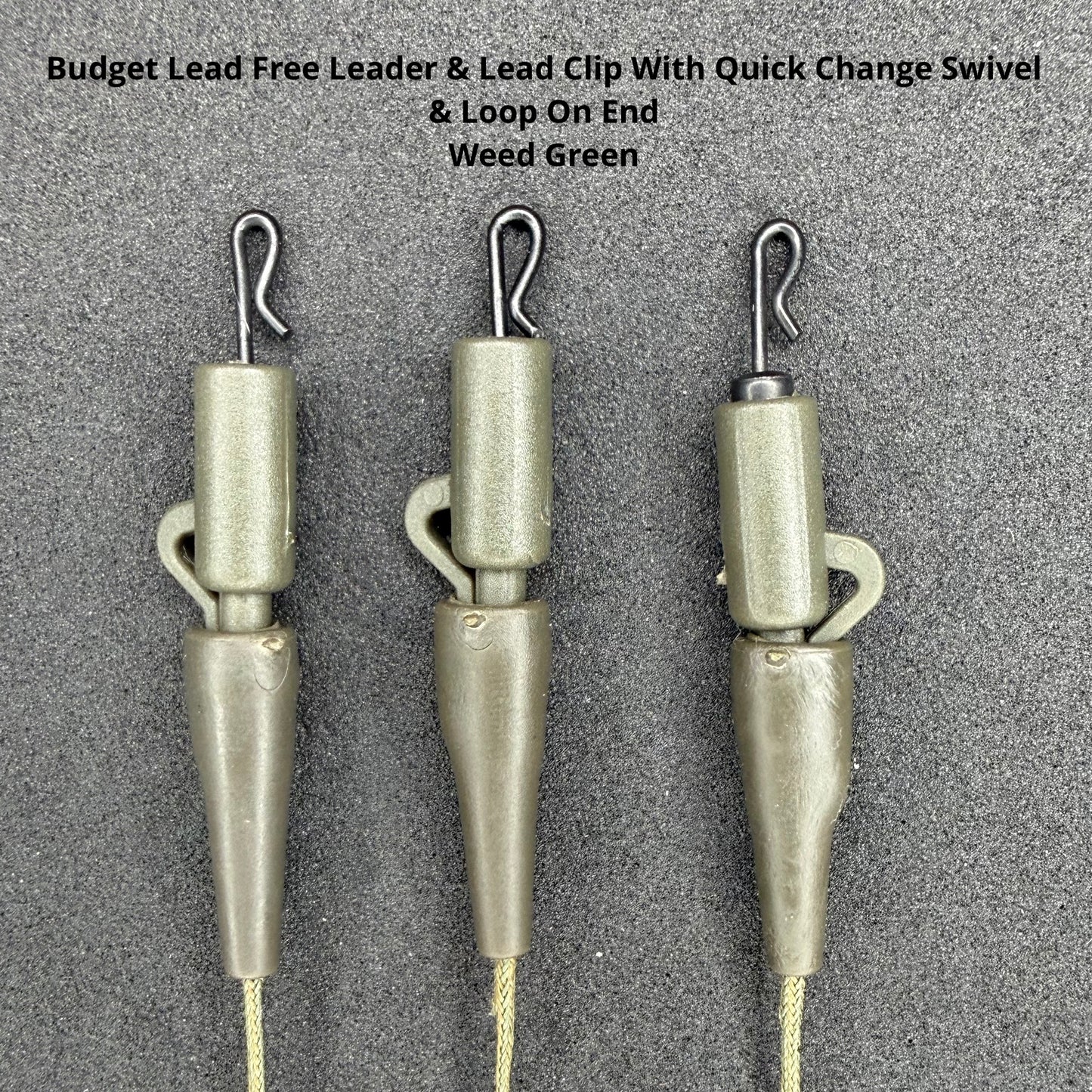 JP Custom Carp Rigs 10 x (Lead Free) Leaders With Lead Clips - Various Options