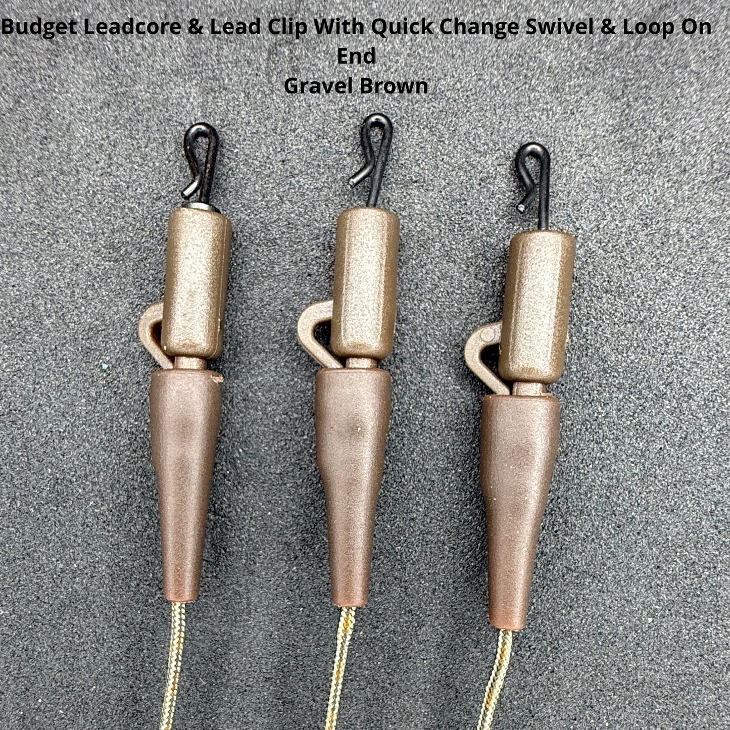 JP Custom Carp Rigs 10 x Leadcore Leaders With Lead Clips - Various Options