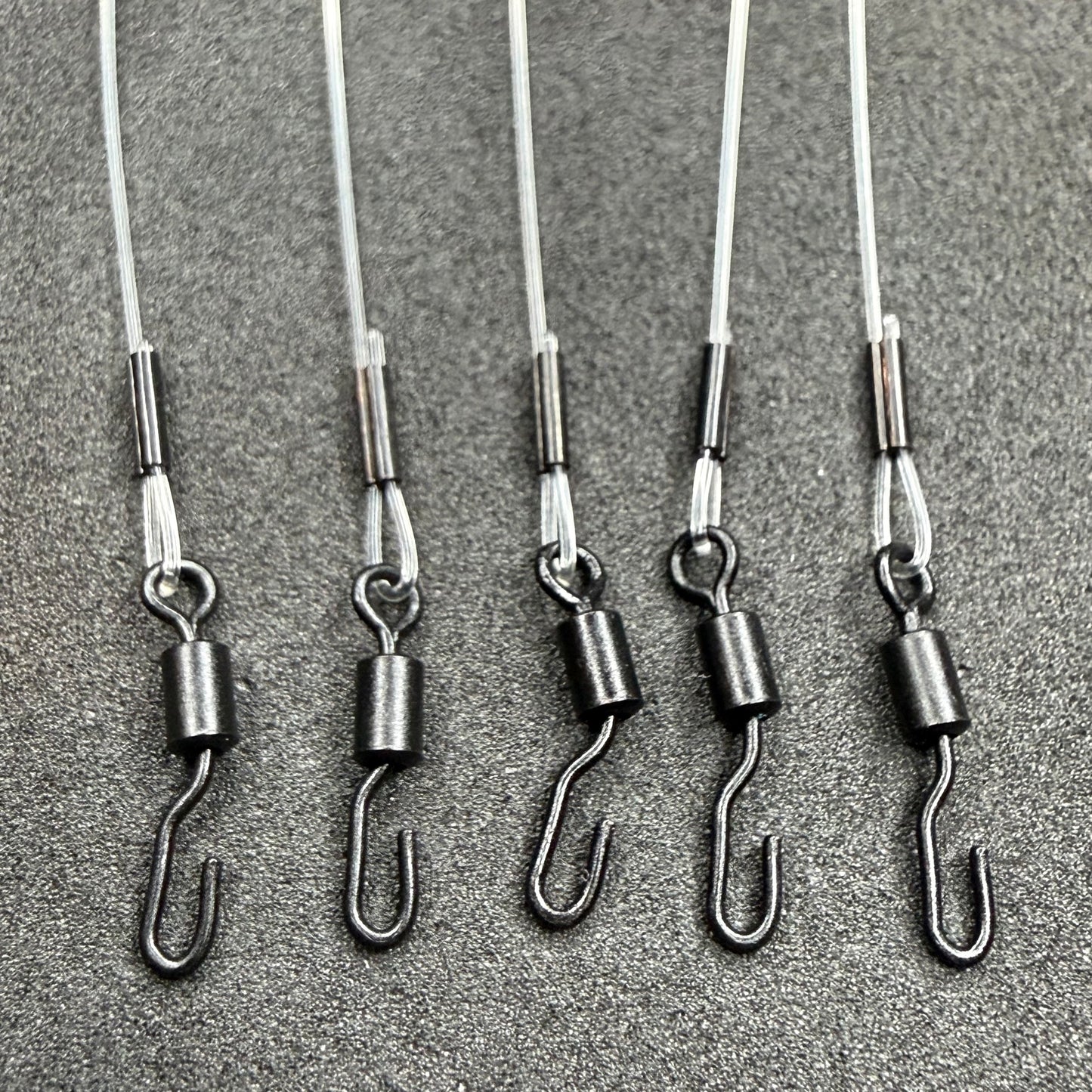 JP Custom Carp Rigs 25 x Ronnie/Spinner Rig (Booms Only)Tied With Fluorocarbon Stiff Boom Section + Various Options