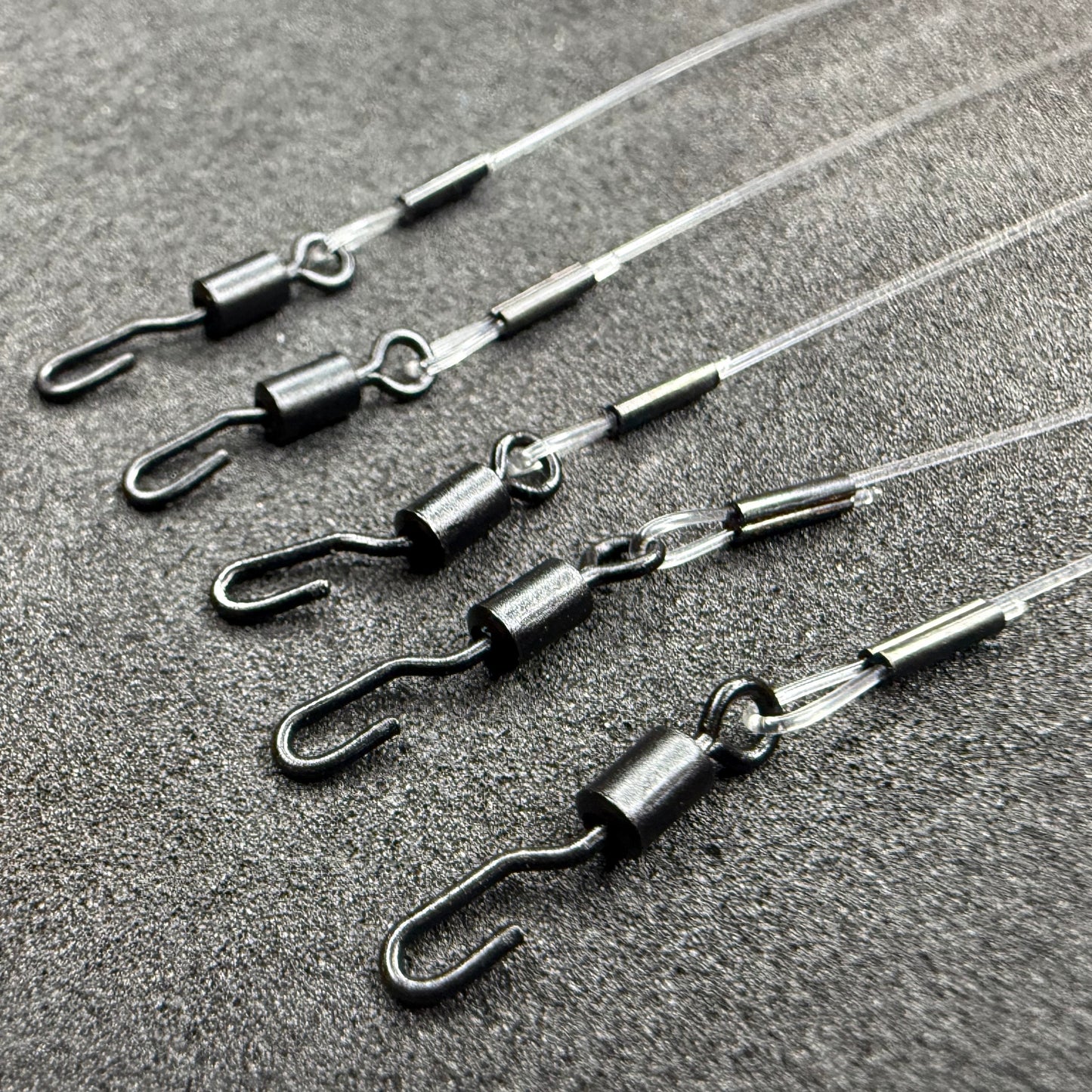 JP Custom Carp Rigs 25 x Ronnie/Spinner Rig (Booms Only)Tied With Fluorocarbon Stiff Boom Section + Various Options