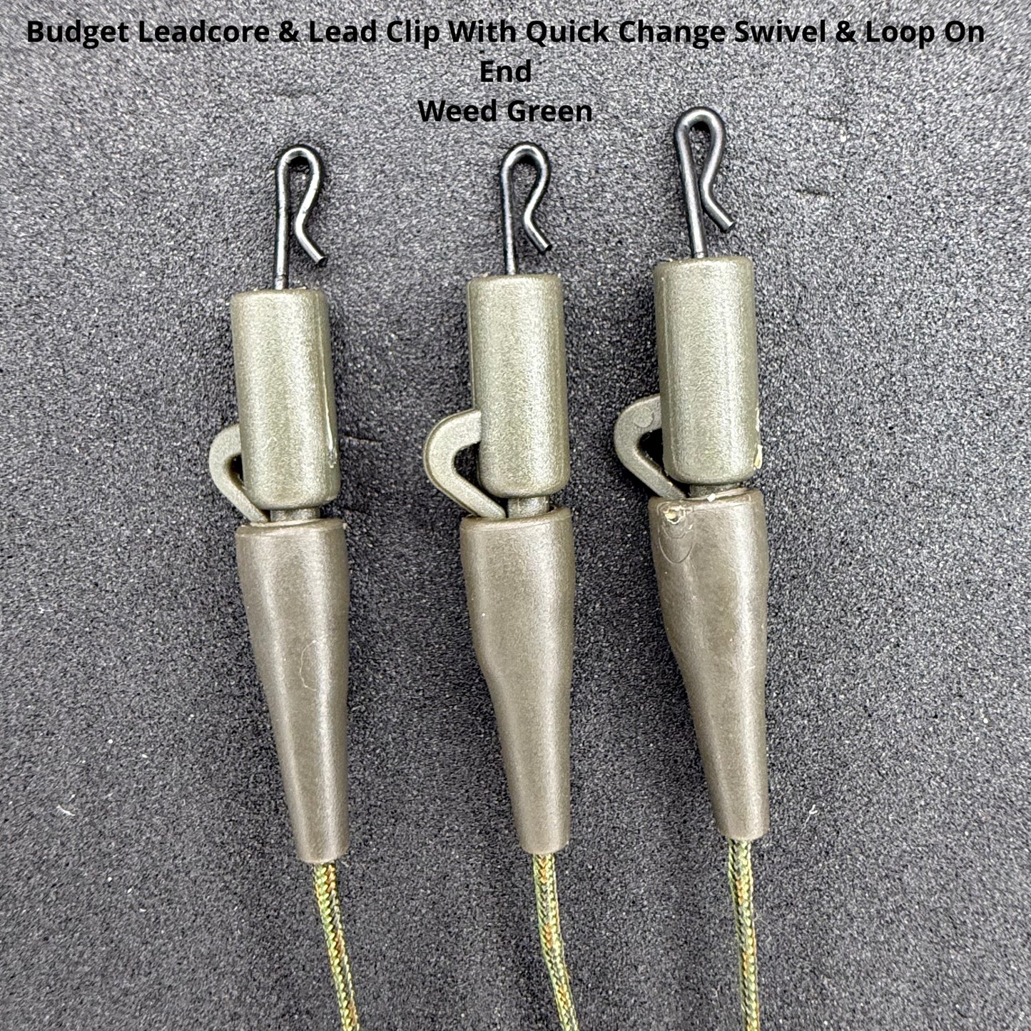 JP Custom Carp Rigs 10 x Leadcore Leaders With Lead Clips - Various Options