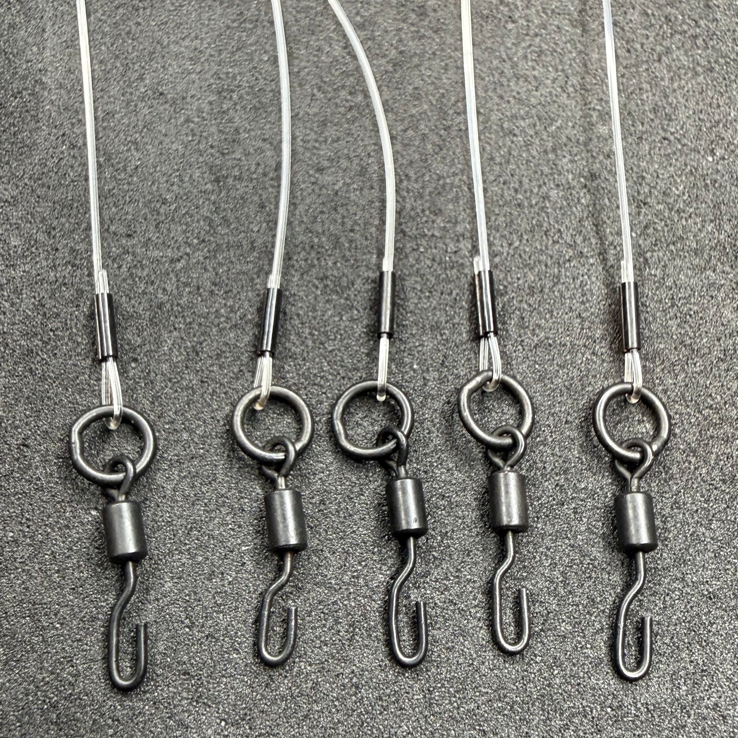 JP Custom Carp Rigs 25 x Ronnie/Spinner Rig (Booms Only)Tied With Fluorocarbon Stiff Boom Section + Various Options