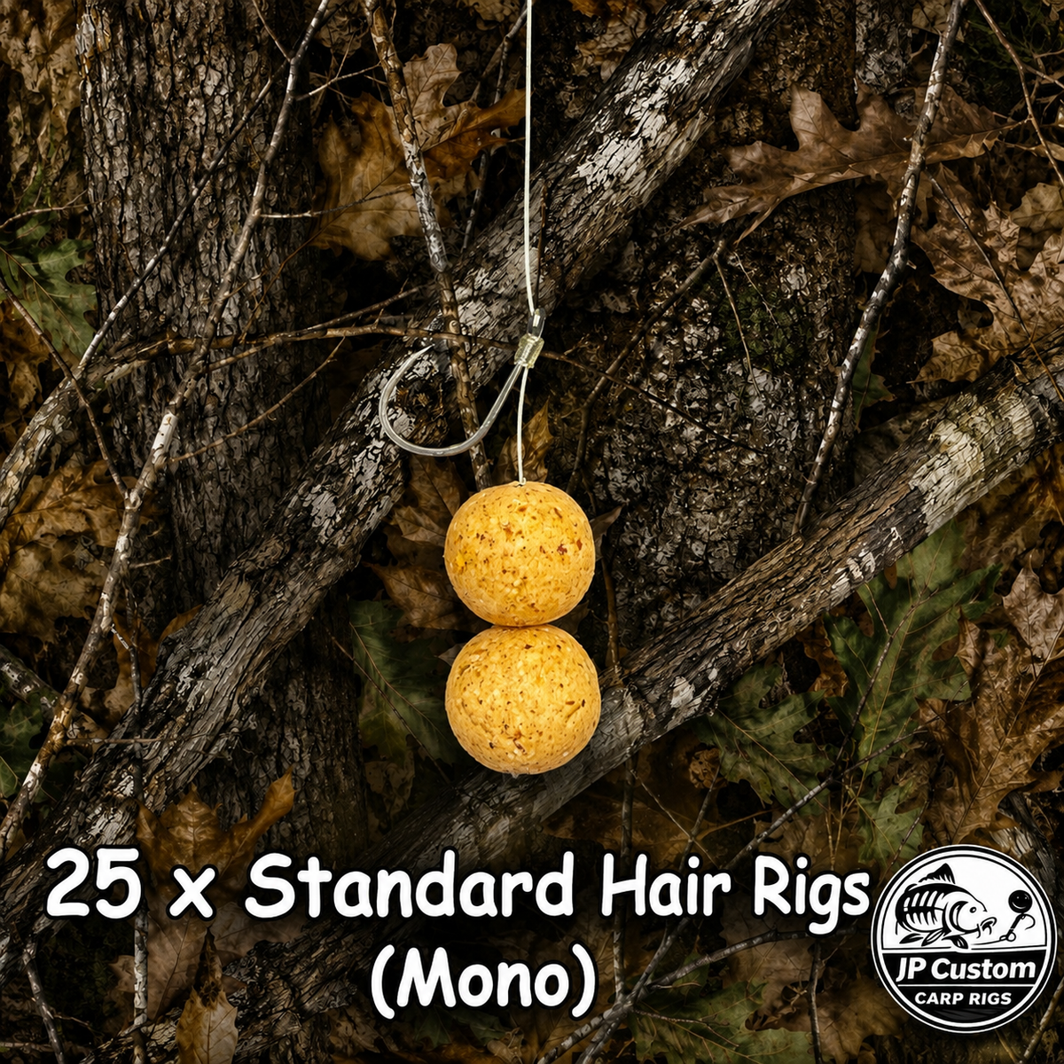 25 x Standard Hair Rigs Tied With Mono Hooklink