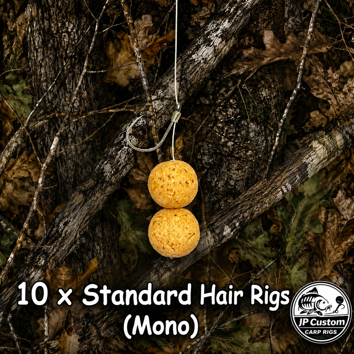 10 x Standard Hair Rigs Tied With Mono Hooklink