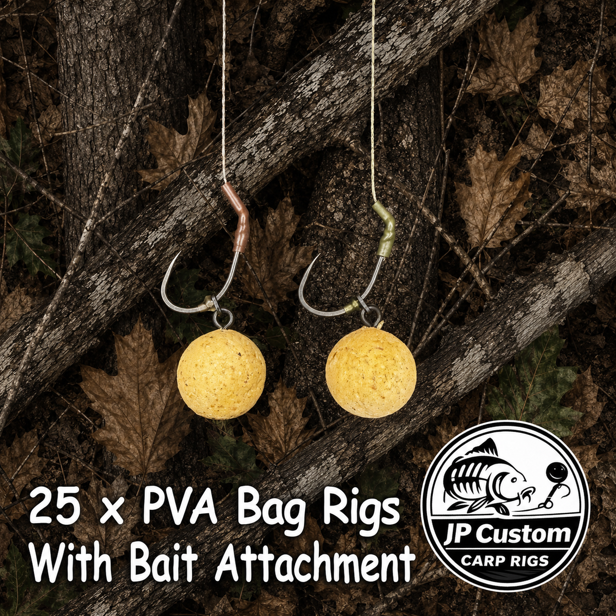 25 x PVA Bag Rigs Tied With Uncoated Braid With Bait Attachment