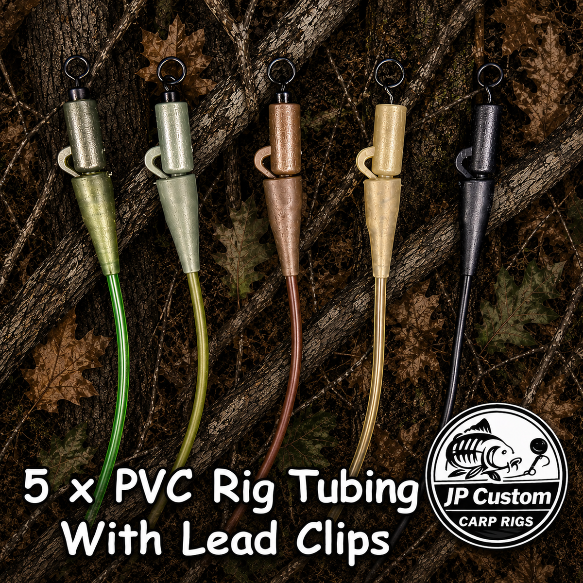 5 x PVC Anti Tangle Rig Tubing With Lead Clips