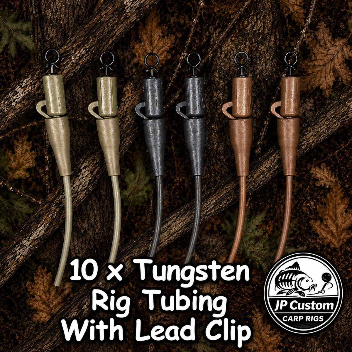 10 x Tungsten Rig Tubing With Lead Clips