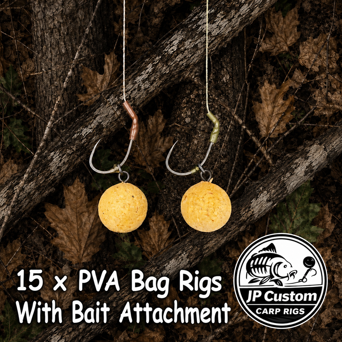 15 x PVA Bag Rigs Tied With Uncoated Braid With Bait Attachment
