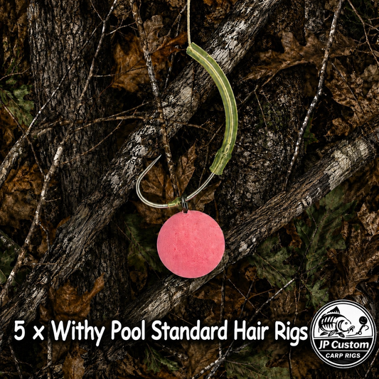 5 x Withy Pool Standard Hair Rigs Tied With Coated Braid