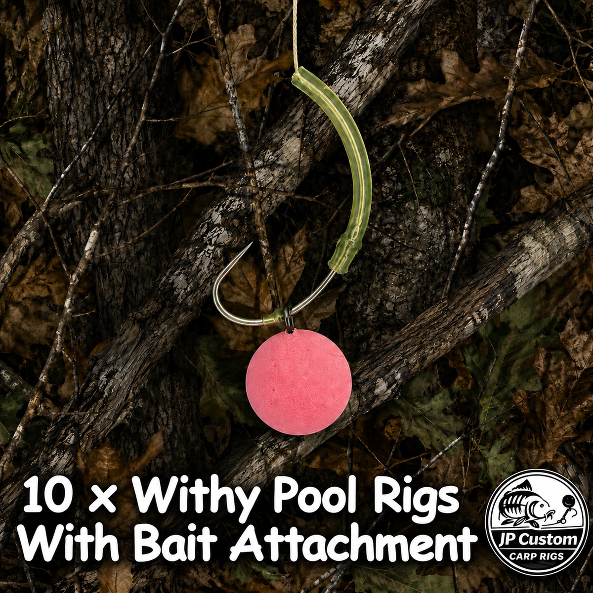 10 x Withy Pool Rigs With Bait Attachments Tied With Coated Braid