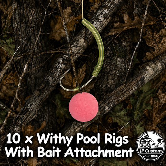 10 x Withy Pool Rigs With Bait Attachments Tied With Coated Braid