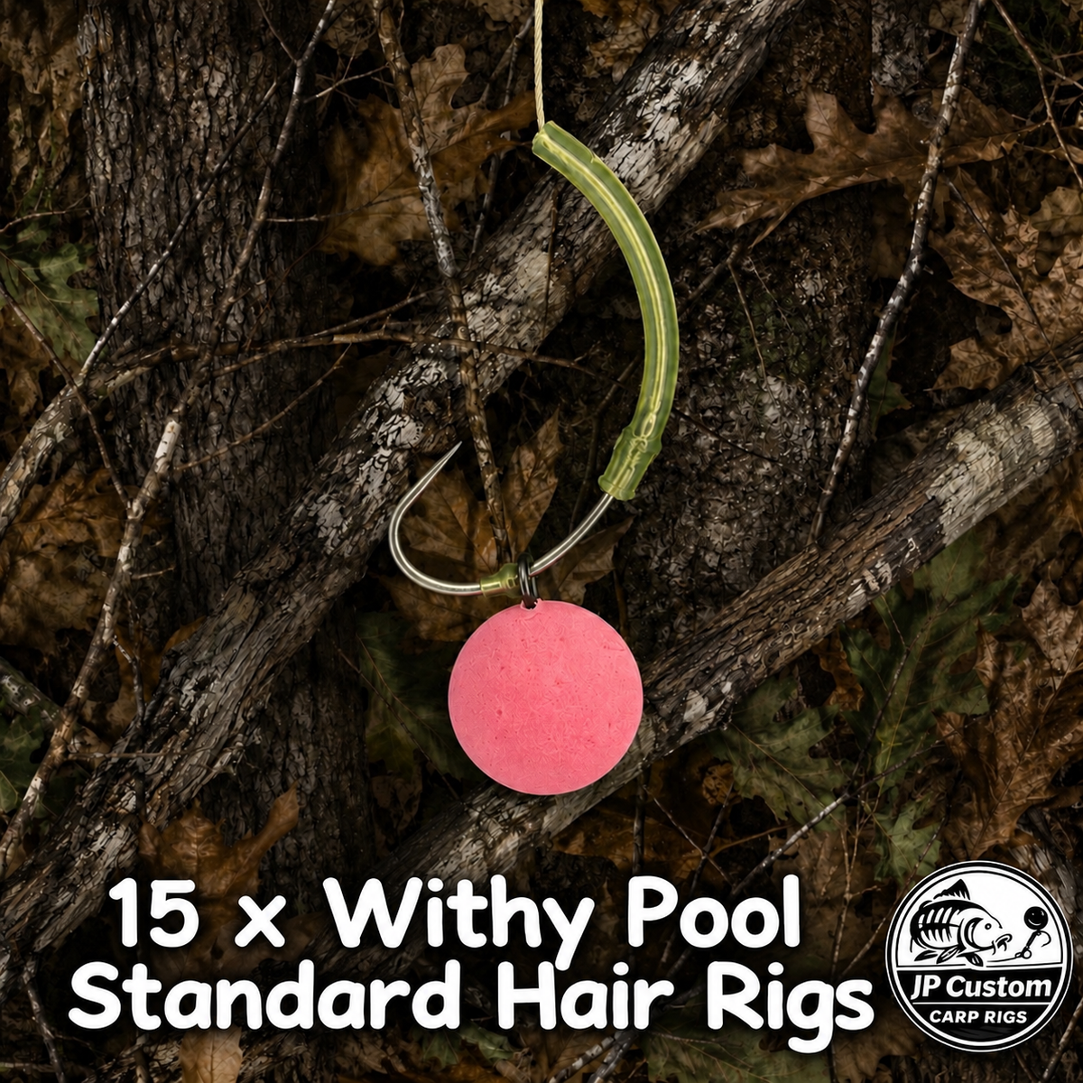 15 x Withy Pool Rigs With Standard Hair Tied With Coated Braid