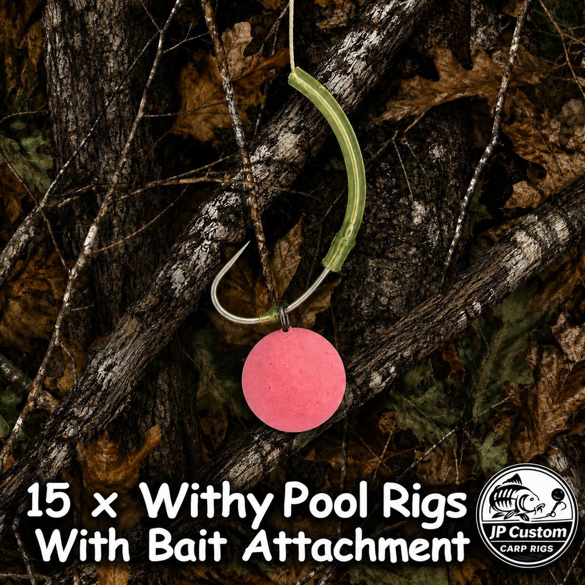 15 x Withy Pool Rigs With Bait Attachment Tied With Coated Braid