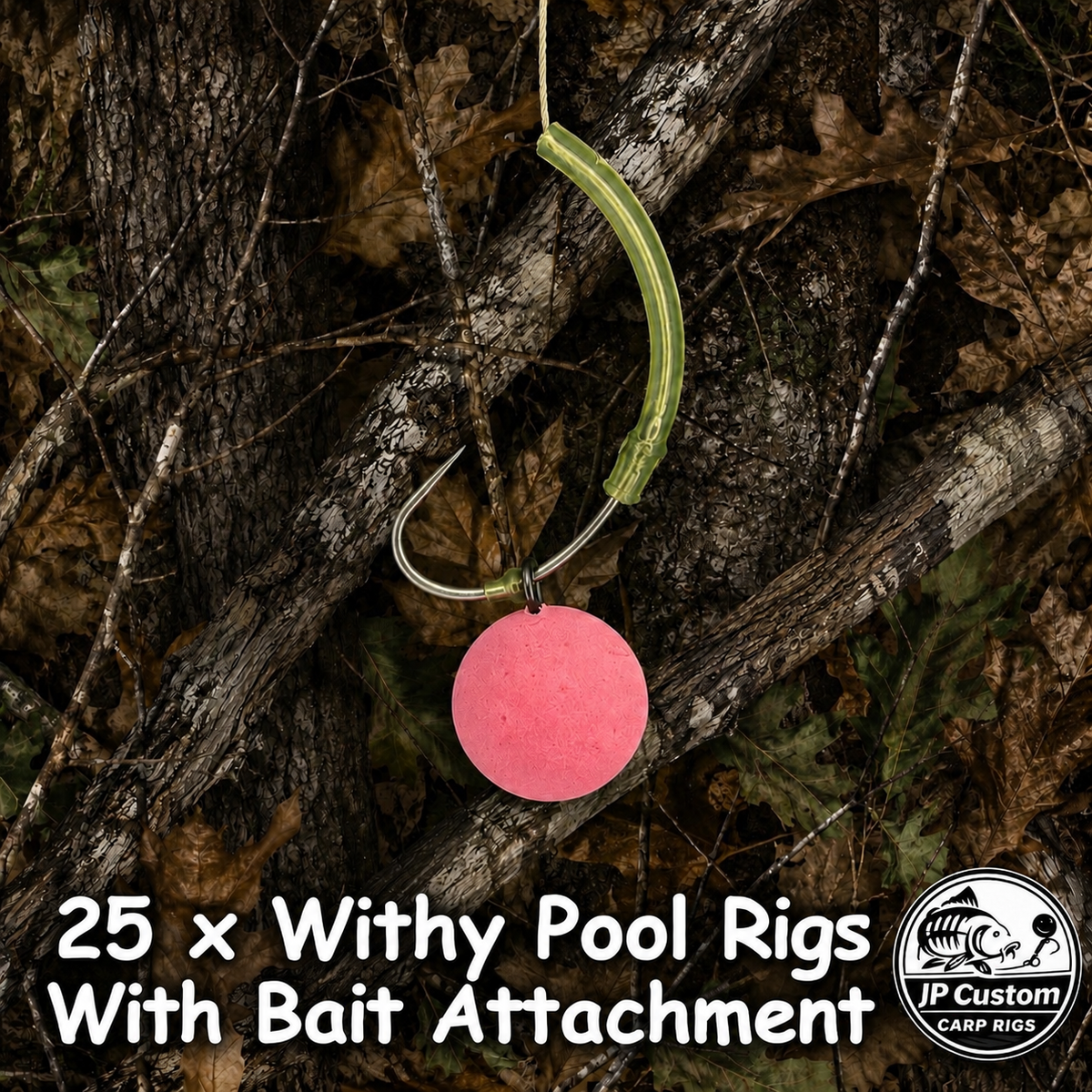 25 x Withy Pool Rigs With Bait Attachment Tied With Coated Braid