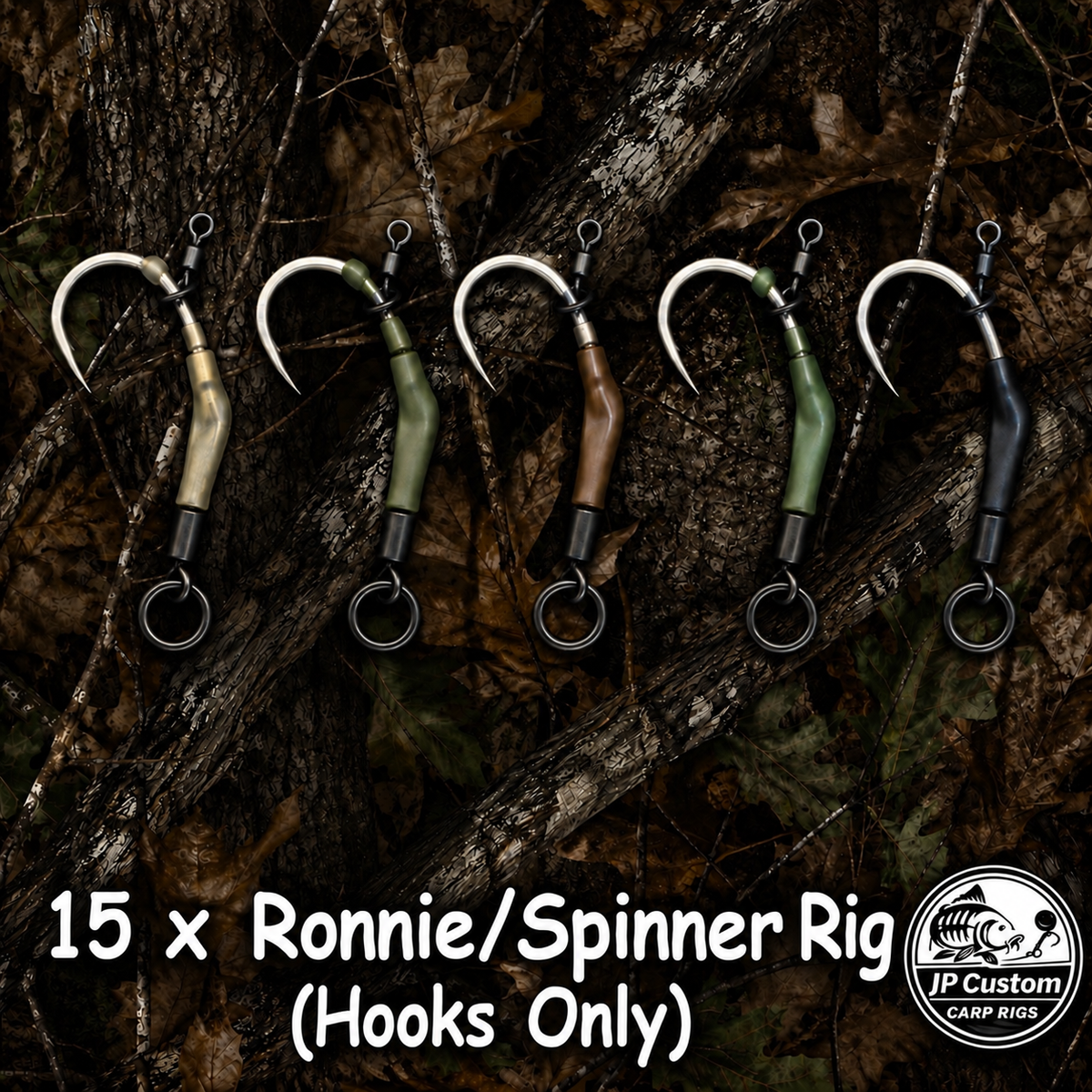 15 x Ronnie/Spinner Rig Hooks Only (No Boom Included)