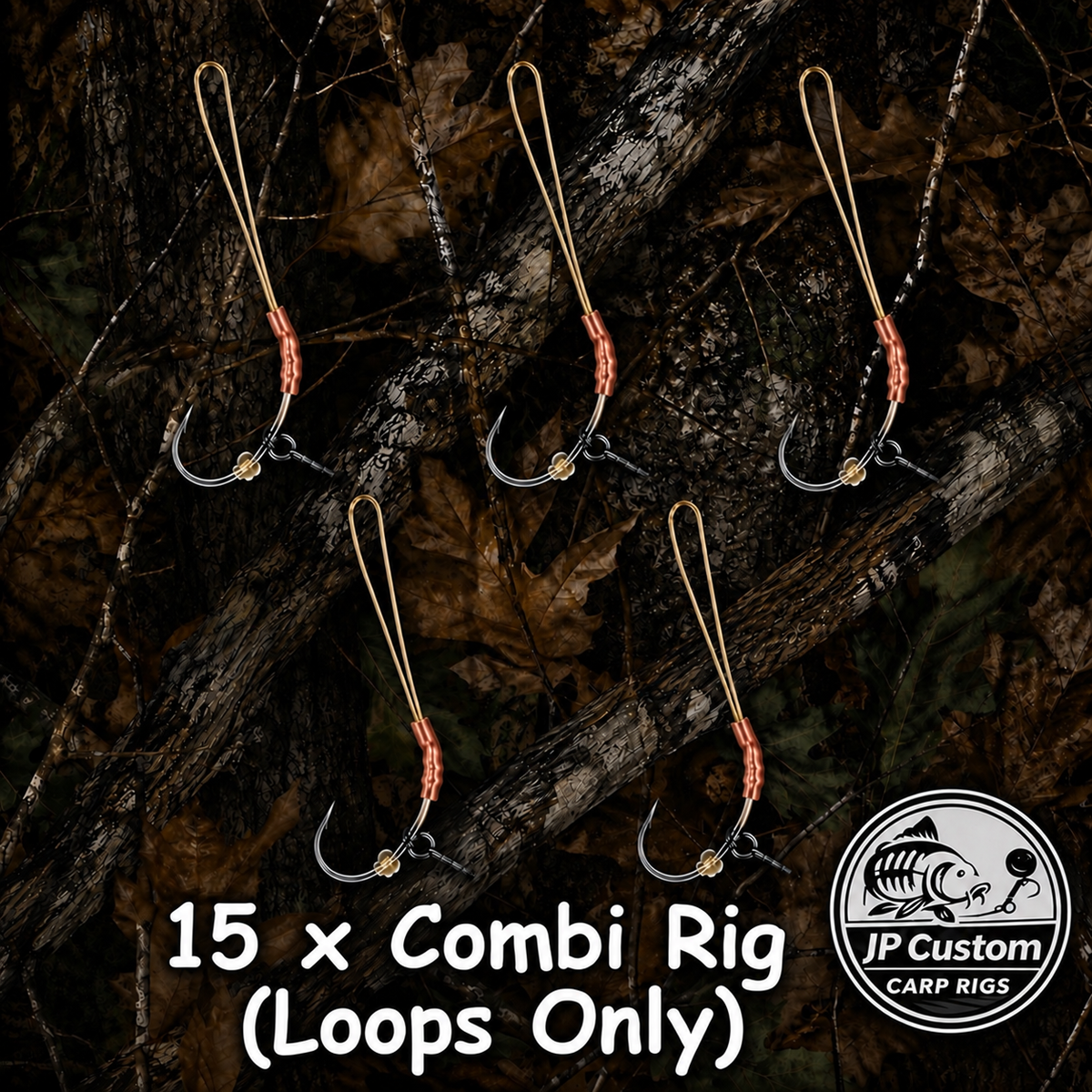 15 x Combi Rig Loops With Standard Hair (No Boom Included) Tied With Supple Braid