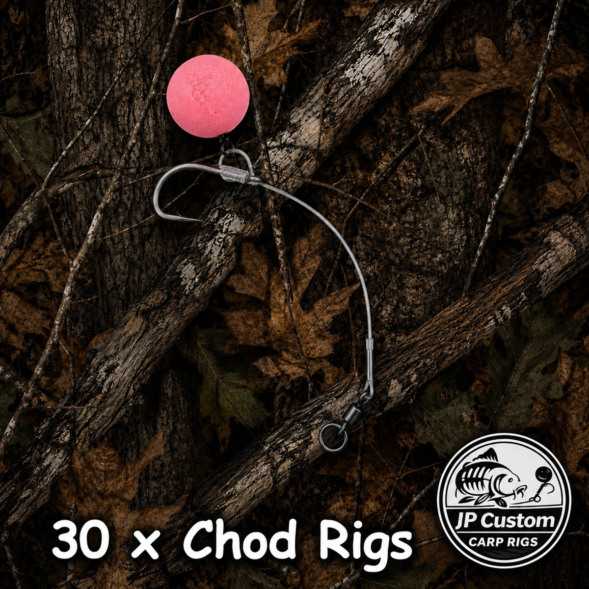 30 x Chod Rigs Tied With Stiff Fluorocarbon