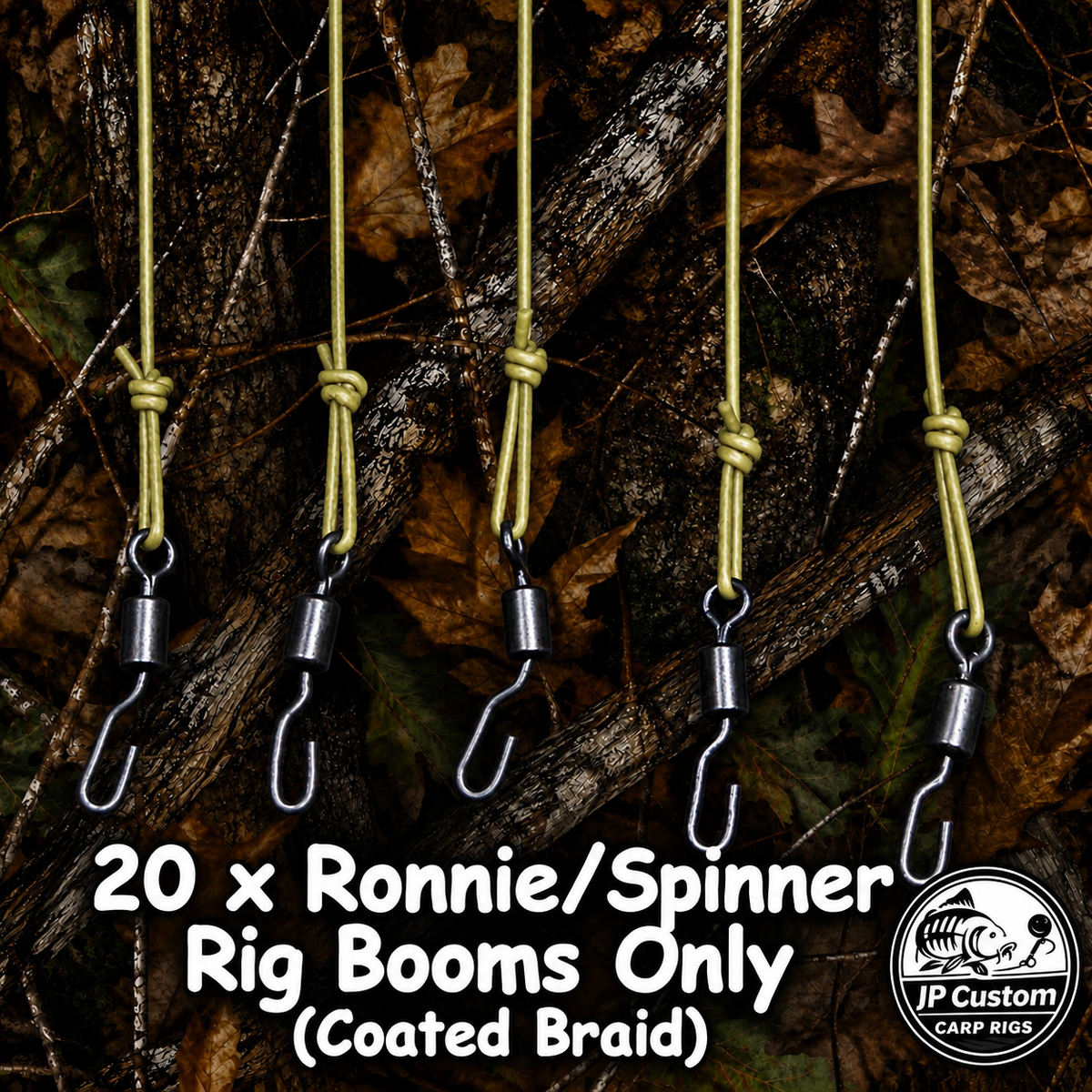 20 x Ronnie/Spinner Rig (Booms Only)Tied With Coated Braid