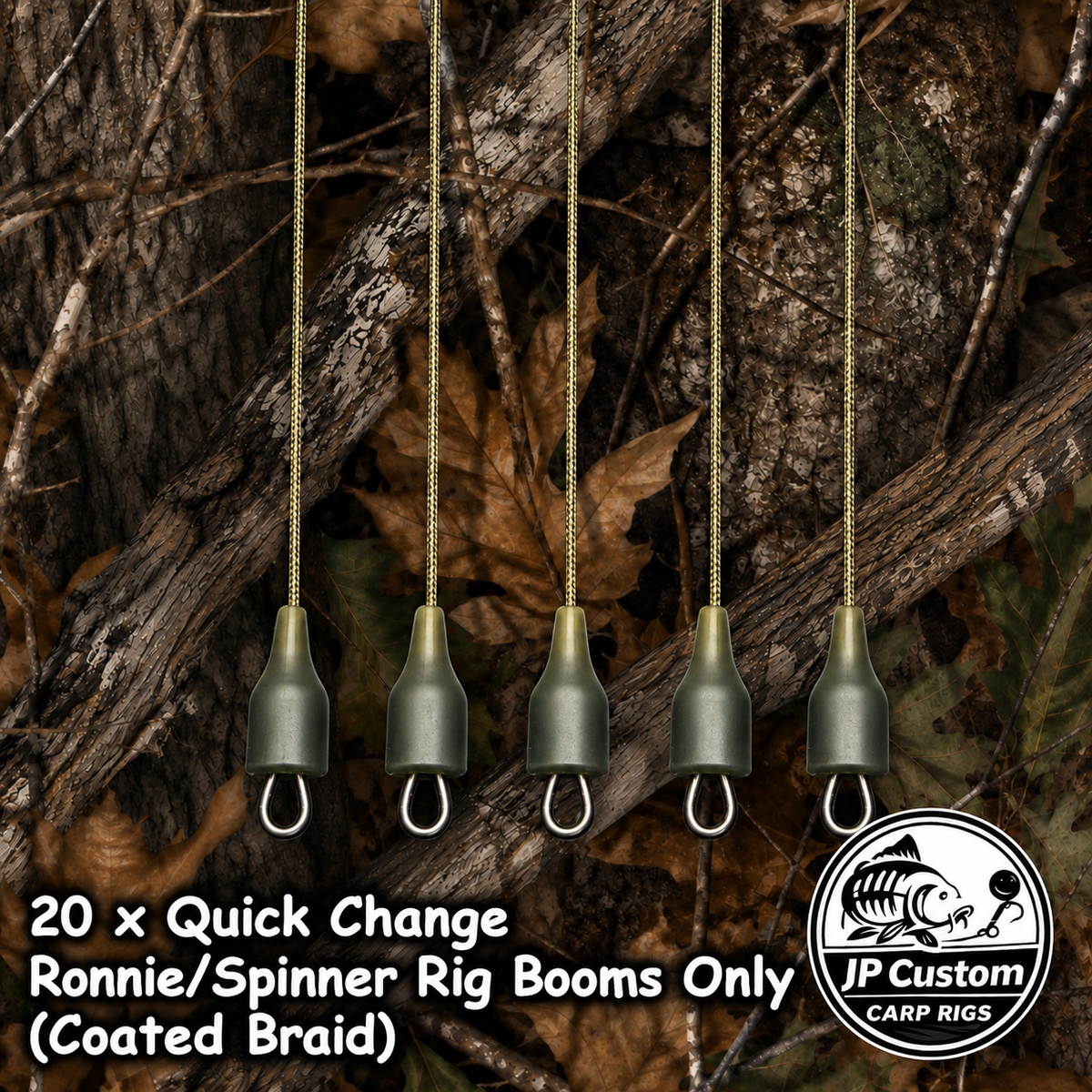 20 x Quick Change Ronnie/Spinner Rig (Booms Only)Tied With Semi Stiff Coated Braid