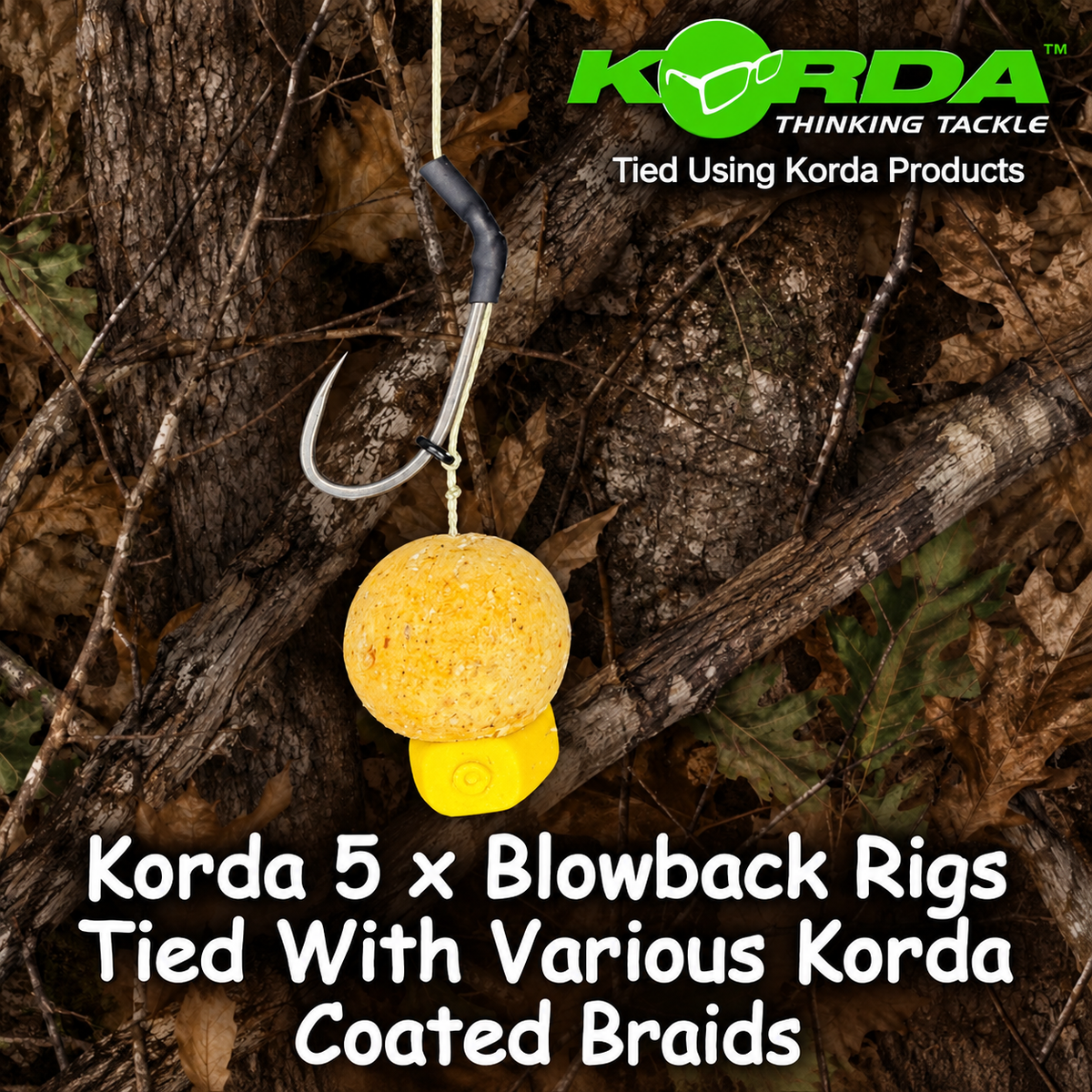 Korda 1 x Blowback Rigs Tied With Various Korda Coated Braids