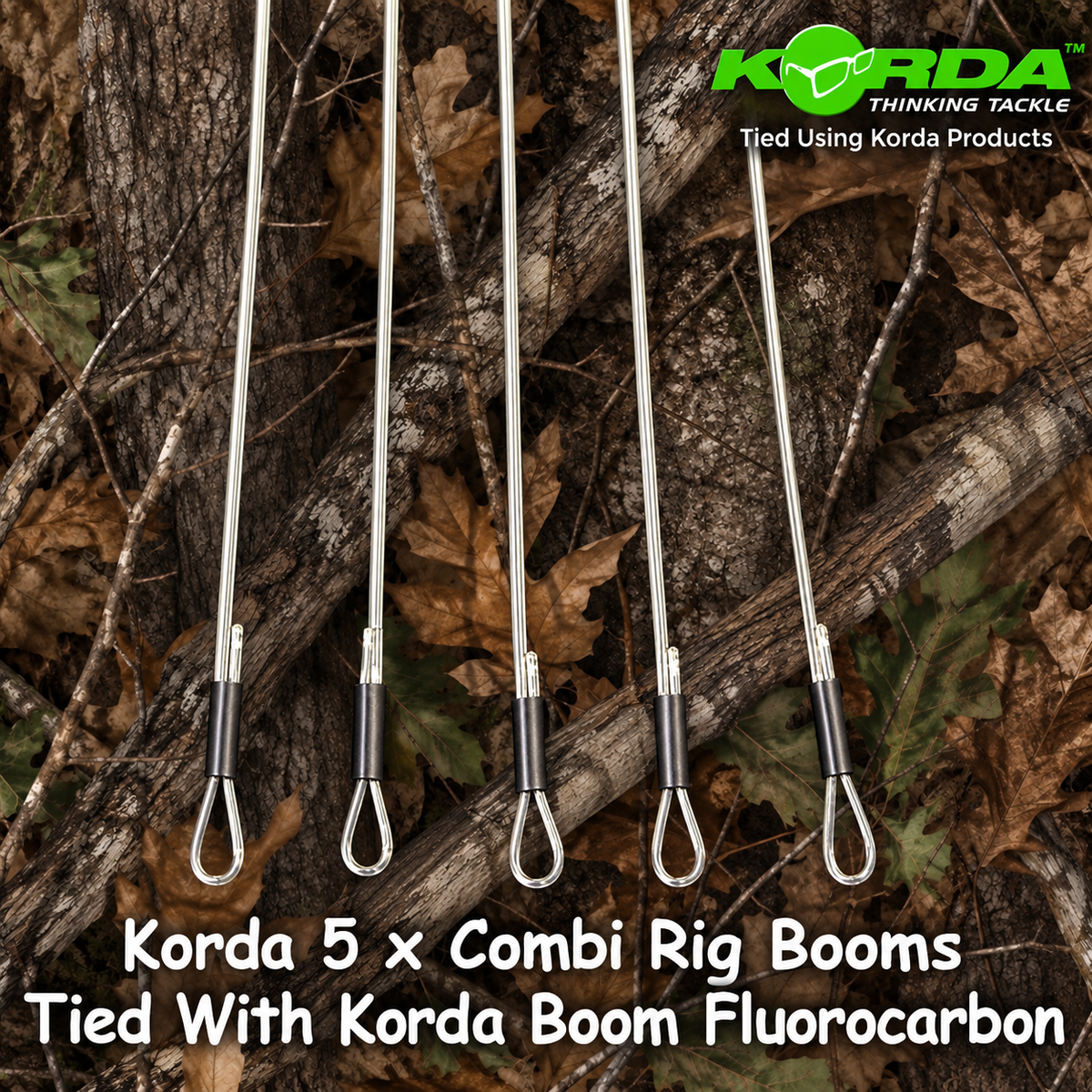 Korda 5 x Combi Rig Booms Tied With Korda Boom Fluorocarbon
