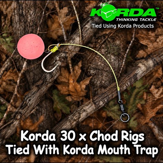Korda 30 x Chod Rigs Tied With Korda Mouth Trap