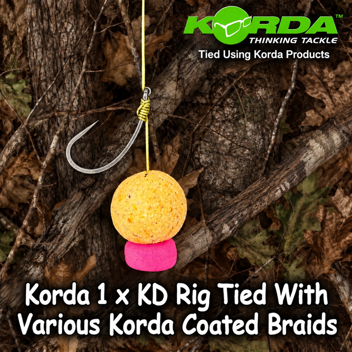 Korda 1 x KD Rig Tied With Various Korda Coated Braids