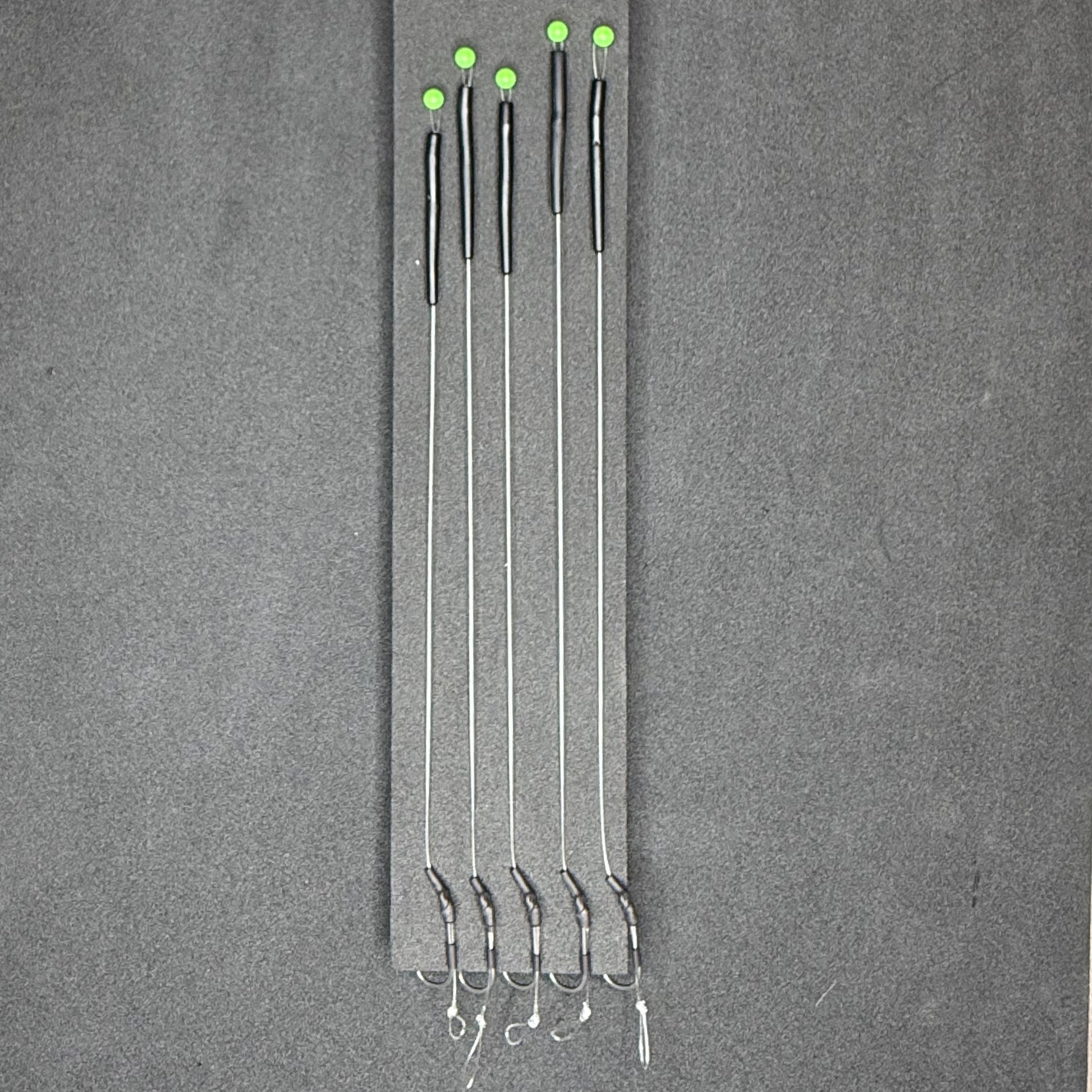 JP Custom Carp Rigs 5 x Standard Hair Rigs Tied With Fluorocarbon + Va