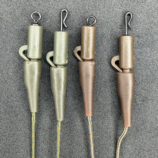 JP Custom Carp Rigs 10 x Leadcore Leaders With Lead Clips - Various Options