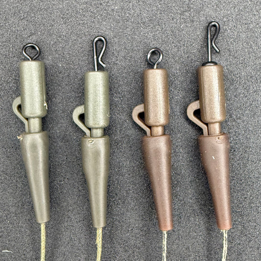 JP Custom Carp Rigs 10 x (Lead Free) Leaders With Lead Clips - Various Options