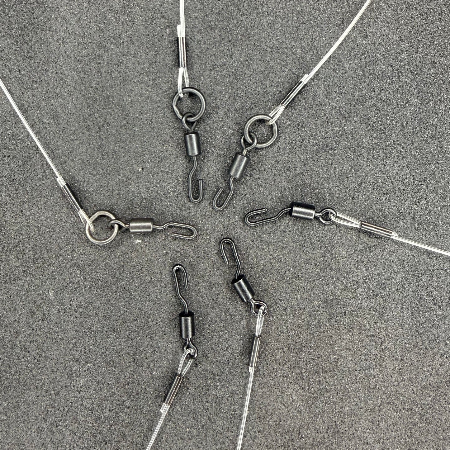 JP Custom Carp Rigs 25 x Ronnie/Spinner Rig (Booms Only)Tied With Fluorocarbon Stiff Boom Section + Various Options